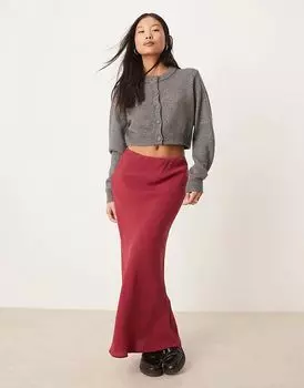 Юбка макси косая красная ASOS