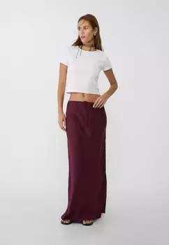 Юбка макси LEOPARD Stradivarius, Бордо