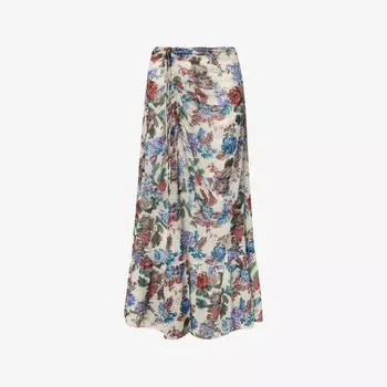 Юбка макси Malina Амандин плиссированная с разрезом, мультиколор