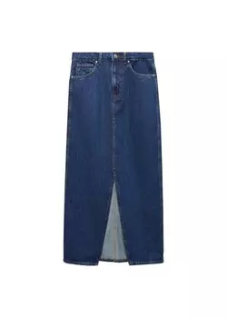 Юбка макси MANGO Skirt Aida, синий деним