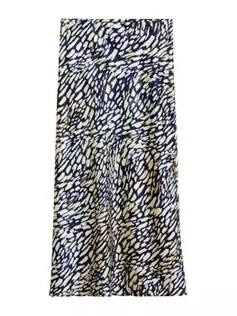 Юбка макси MANGO Skirt CAMILA, морской синий