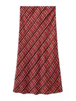 Юбка макси MANGO Skirt Grunge, цвет red/dark red