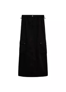 Юбка макси MANGO Skirt Insect, черный