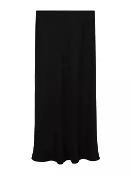 Юбка макси MANGO Skirt LIN, черный