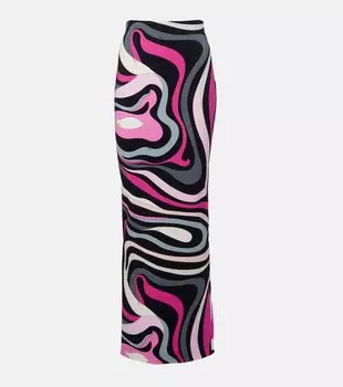 Юбка макси Marmo high-rise Pucci, Nero/Fuxia