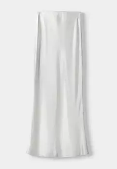 Юбка макси Midi Bershka, серебристого цвета