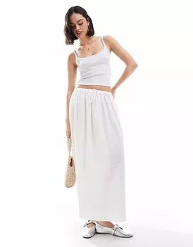 Юбка макси Miss Selfridge с вышивкой белого цвета