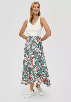 Юбка макси MIT ALL-OVER-PRINT s.Oliver, бирюзовый