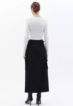 Юбка макси MIT HOHER TAILLENFORM OXXO, черный