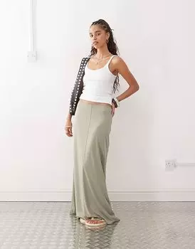 Юбка макси Monki цвета хаки