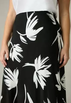 Юбка макси MONO FLORAL PRINT BIAS CUT Live Unlimited London, черный