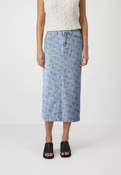 Юбка макси MONOGRAM SKIRT Karl Lagerfeld Jeans, цвет light blue