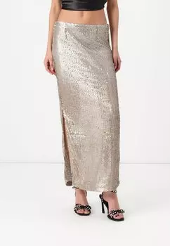 Юбка макси NMSHAKIRA LONG SIDE SLIT SKIRT Noisy May, бежевый