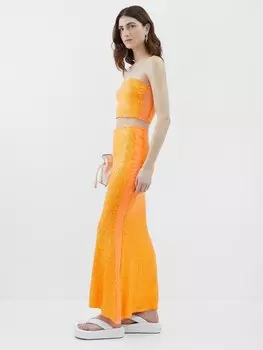 Юбка макси obie из тюля с пайетками Norma Kamali, оранжевый