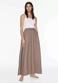 Юбка макси OYSHO, цвет beige