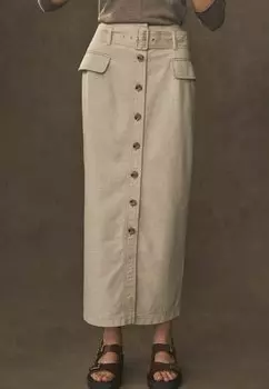 Юбка макси PREMIUM BELTED COLUMN Next, цвет beige