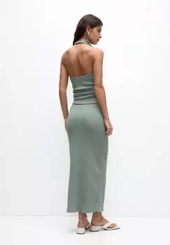 Юбка макси PULL&BEAR, цвет Evergreen