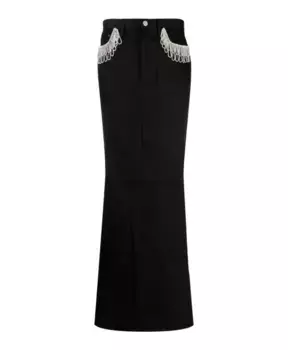 Юбка макси R Rotate Birger Christensen, черный