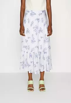 Юбка макси RESORT EMBROIDERED SINGLE TIERED SKIRT Abercrombie & Fitch, цвет white