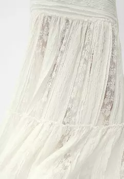 Юбка макси RUSTIC, MIDI Bershka, белый