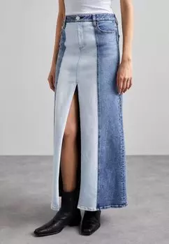 Юбка макси RYE TWO TONE SLIT Alice + Olivia, цвет brooklyn blue