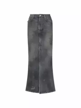 Юбка макси с эффектом потертости Balenciaga, мультиколор