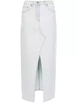 Юбка макси с эффектом потертости MSGM, синий