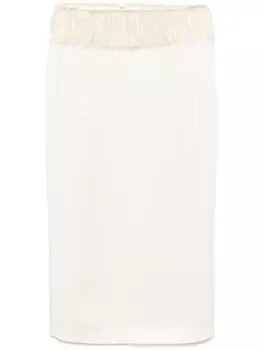 Юбка макси с бахромой TOTEME, белый
