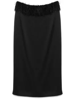 Юбка макси с бахромой TOTEME, черный