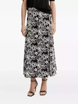 Юбка макси с цветочной вышивкой LUISA SPAGNOLI, черный