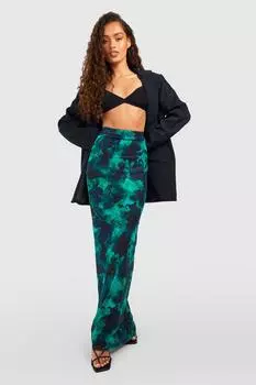 Юбка макси с цветочным принтом Boohoo, зеленый