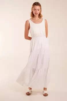 Юбка макси с деталями Broderie Blue Vanilla, белый