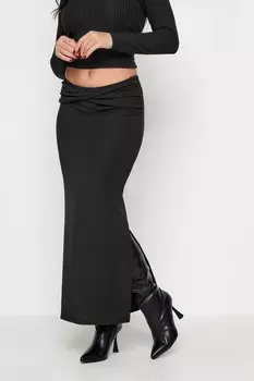 Юбка макси с драпировкой Pixiegirl Petite, черный