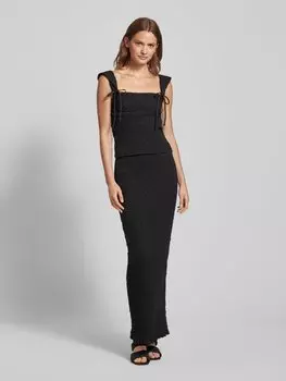 Юбка макси с фактурным узором Gina Tricot, черный