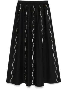 Юбка макси с кристаллами SANDRO, черный