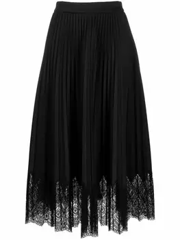 Юбка макси с кружевом Ermanno Scervino, черный