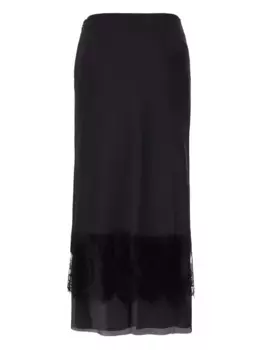 Юбка макси с кружевом We11done, черный