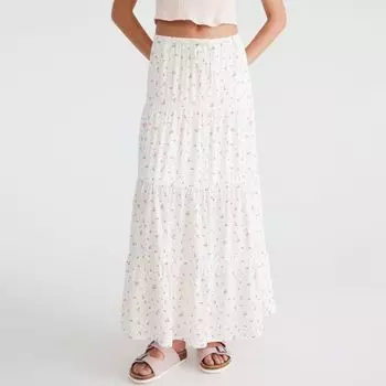 Юбка макси с многоярусным принтом для юниоров Aeropostale, бежевый