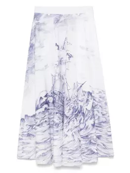 Юбка макси с принтом в стиле иллюстраций X Popeye и Olive Oyl Moschino, белый