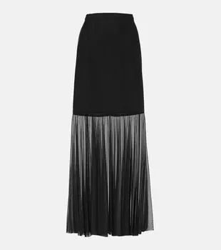 Юбка макси с тюлевой отделкой Dolce&Gabbana, черный