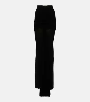 Юбка макси с высокой посадкой Rick Owens, черный
