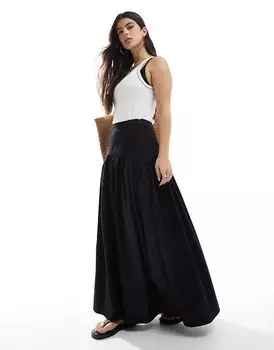 Юбка макси с заниженной талией ASOS DESIGN черного цвета