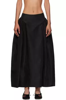 Юбка макси с завышенной талией и плиссировкой Simone Rocha, черный