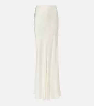 Юбка макси с завышенной талией Victoria Beckham, слоновая кость