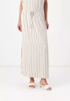 Юбка макси SLFVIVA STRIPED ANKLE SUN Selected Femme, серо-коричневый