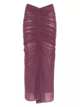 Юбка макси со сборками Mugler, фиолетовый