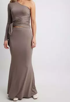 Юбка макси SOFT LINE NA-KD, цвет taupe
