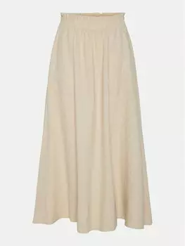 Юбка макси стандартный крой Flaxy 26036370 Yas, бежевый