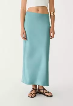 Юбка макси Stradivarius, бирюзовый