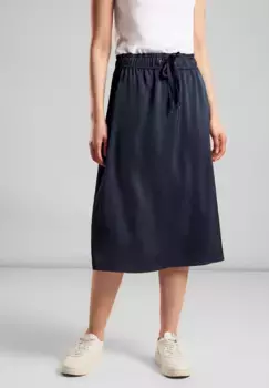 Юбка макси STREET ONE, эластичный пояс с кулиской, синий